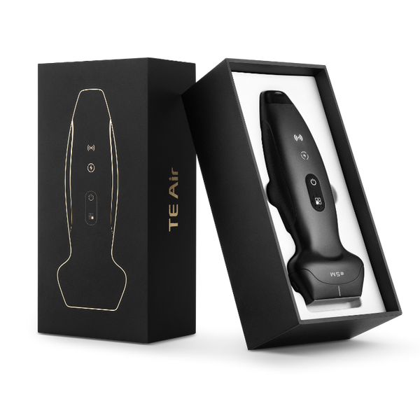 TE Air e5M handheld device with 'TE Air' branding in an open box on a white background